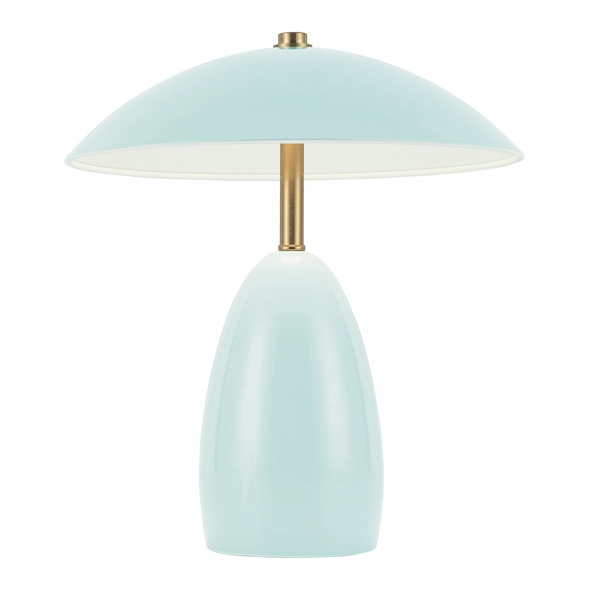 Poppy 27cm azul claro portátil De Elstead Lighting - Poppy es una l&aacute;mpara de mesa port&aacute;til fabricada en metal pulido soplado a mano con detalles decorativos de lat&oacute;n.