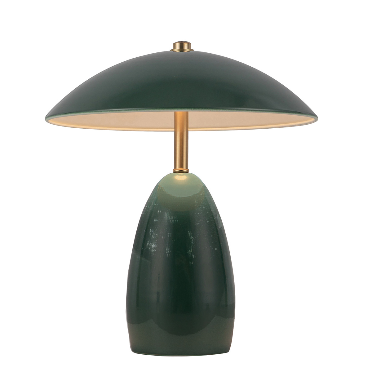 Poppy 27cm Verde portátil De Elstead Lighting - Poppy es una l&aacute;mpara de mesa port&aacute;til fabricada en metal gris oscuro con detalles decorativos de lat&oacute;n.