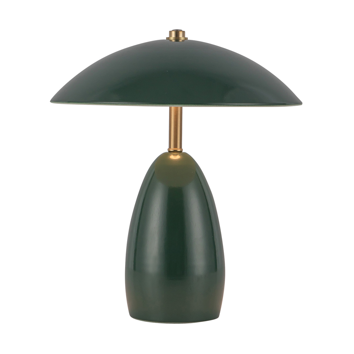 Poppy 27cm Verde portátil De Elstead Lighting - Poppy es una l&aacute;mpara de mesa port&aacute;til fabricada en metal gris oscuro con detalles decorativos de lat&oacute;n.