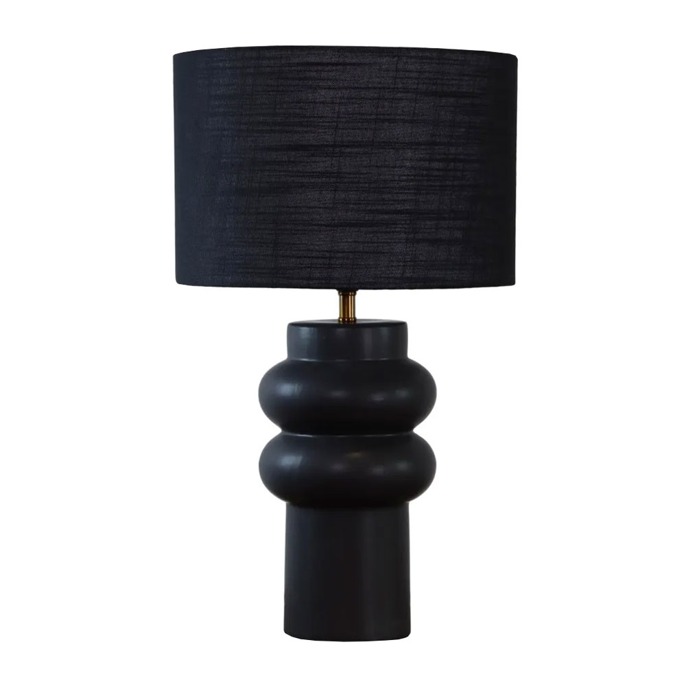 Anelli 56cm Negro lámpara de mesa De Nordic Lighting - La l&aacute;mpara de mesa Anelli&nbsp;negra combina una elegante base de cer&aacute;mica con una elegante pantalla de lino.