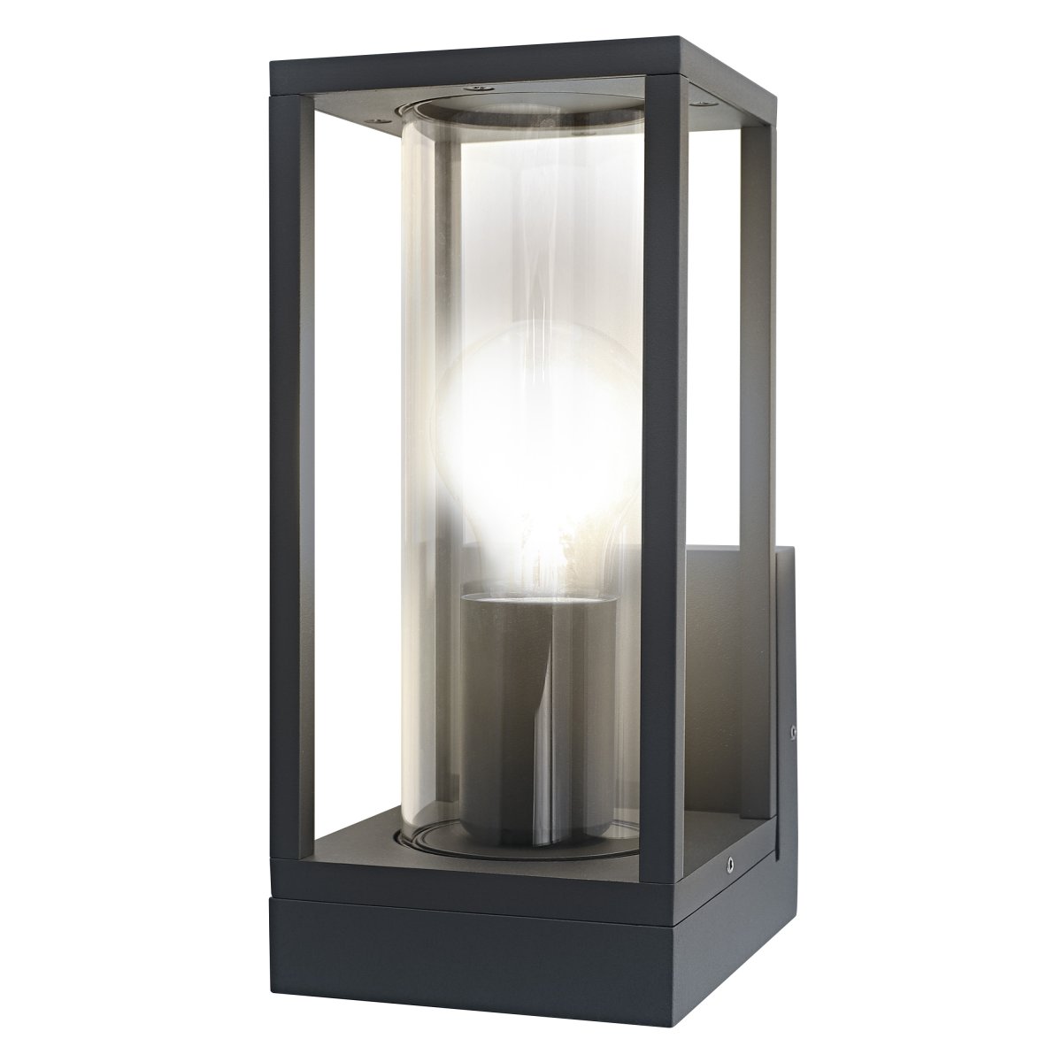 Frame Gris oscuro lámpara de exterior De Osram - Fabricada en aluminio y vidrio de alta calidad, esta l&aacute;mpara ofrece un hermoso flujo de luz a la vez que est&aacute; protegida de la intemperie y el viento con una clasificaci&oacute;n de protecci&oacute;n IP44.