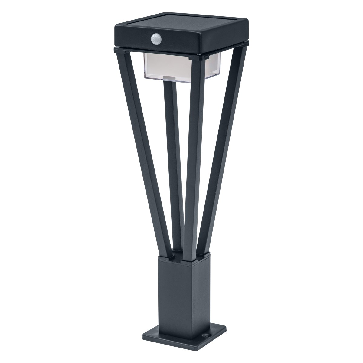 Bouquet Sensor Negro lámpara solar De Ledvance - El sensor de movimiento PIR incorporado y el sensor de luz diurna encienden automáticamente la lámpara cuando se detecta movimiento en la oscuridad, lo que garantiza la seguridad y la eficiencia energética.