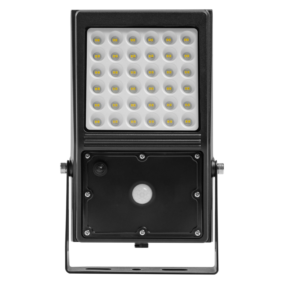 Flood Sensor 10W Negro lámpara solar De Ledvance - El sensor de movimiento PIR incorporado y el sensor de luz diurna encienden automáticamente la lámpara cuando se detecta movimiento en la oscuridad, lo que garantiza la seguridad y la eficiencia energética.