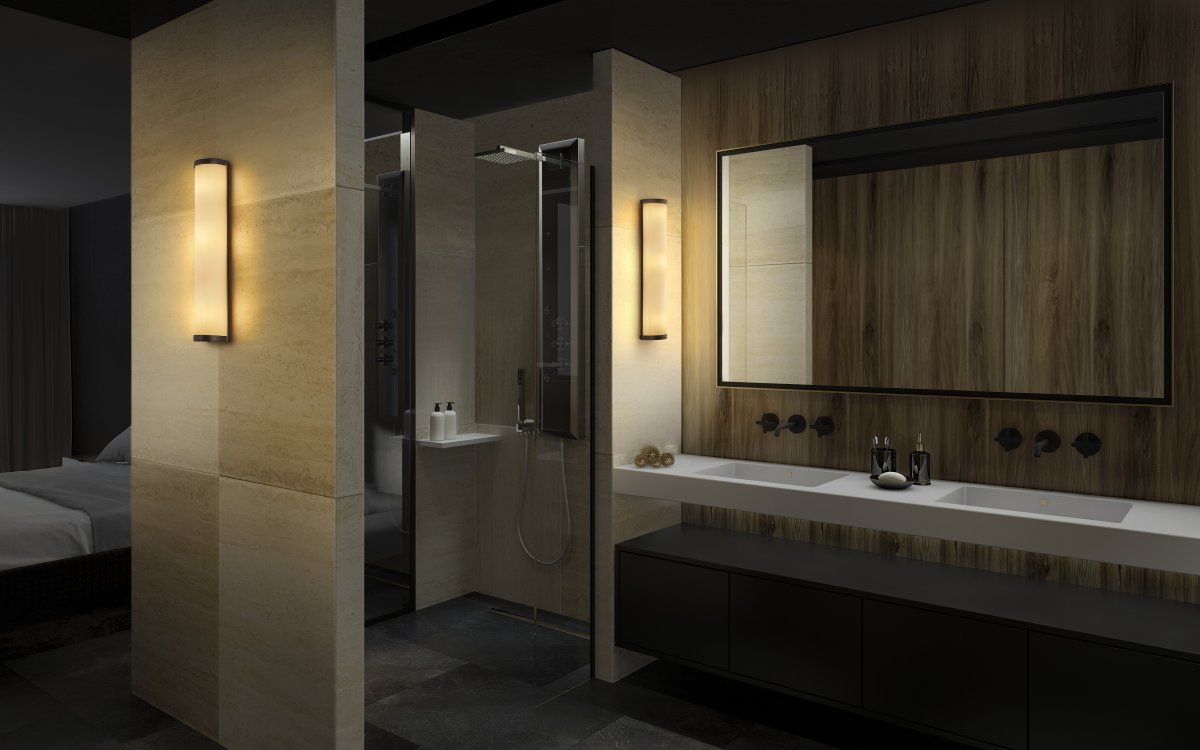 Classic Cylinder 45cm Negro lámpara de baño De Ledvance - Classic Cylinder &auml;r en modern badrumslampa med klassisk design och g&ouml;r sig utm&auml;rkt i offentliga milj&ouml;er.