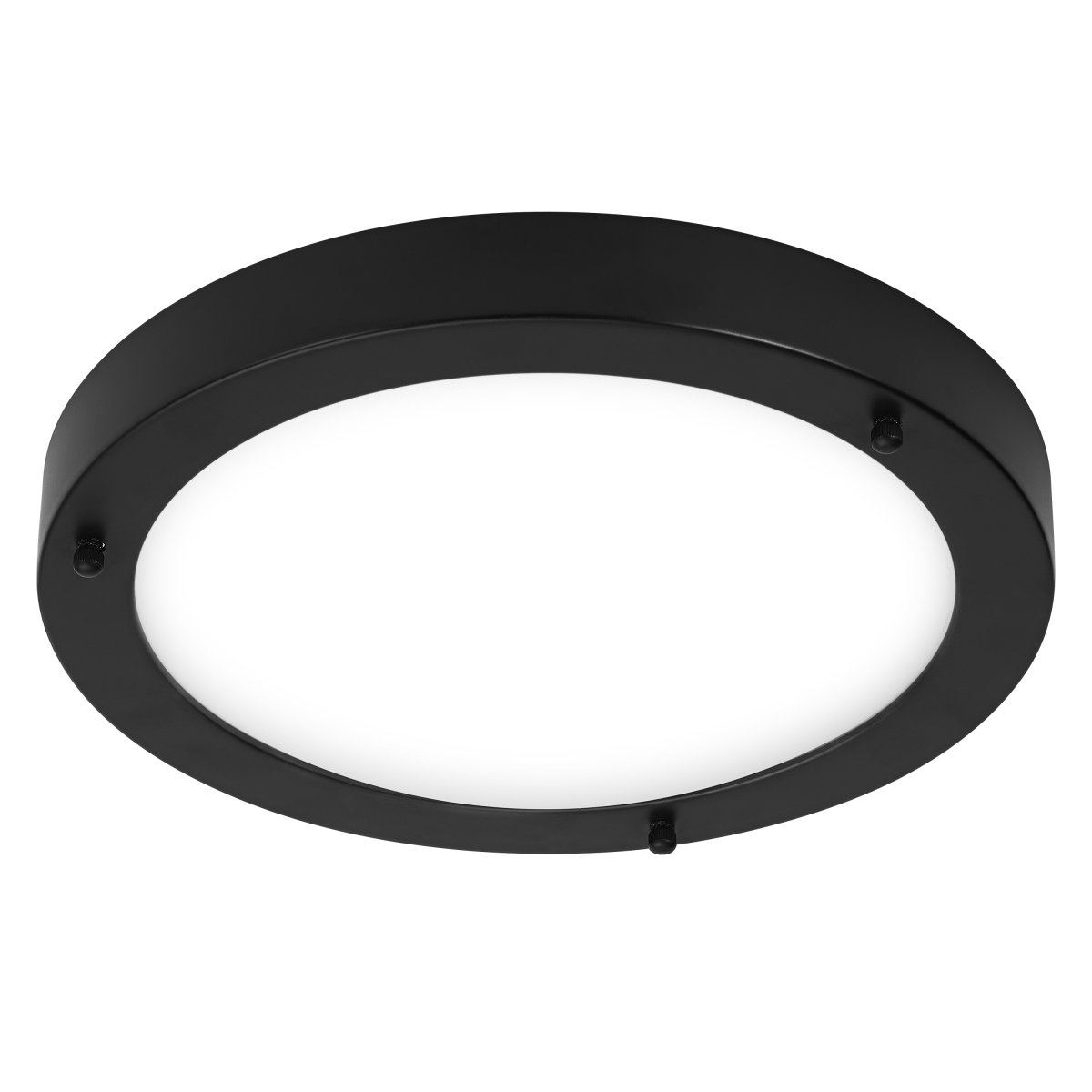 Classic Round Ø30 Negro lámpara de baño De Ledvance - Sk&auml;rmen i frostat glas ger ett fint och bl&auml;ndfritt ljus i rummet.