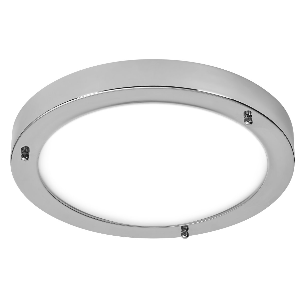 Classic Round Ø30 Cromo lámpara de baño De Ledvance - Sk&auml;rmen i frostat glas ger ett fint och bl&auml;ndfritt ljus i rummet.