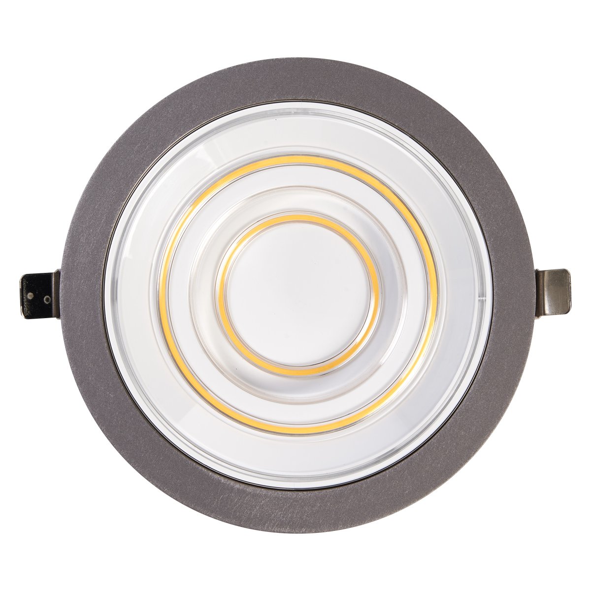 Decor Filament Echo 7W Aluminio De Ledvance - En la primera posici&oacute;n se ilumina el c&iacute;rculo m&aacute;s peque&ntilde;o en el medio, en la segunda posici&oacute;n se ilumina el c&iacute;rculo exterior y en la tercera posici&oacute;n ambos se iluminan al mismo tiempo.