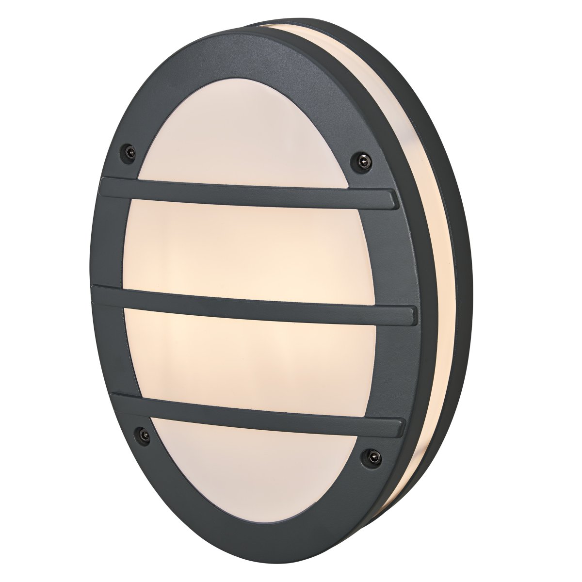Orbick Gris oscuro lámpara de exterior De Ledvance - Tillverkad av pressgjuten aluminium och med IP65-klassning, &auml;r denna lampa helt skyddad mot b&aring;de damm och vatten, vilket g&ouml;r den perfekt f&ouml;r alla v&auml;derf&ouml;rh&aring;llanden.