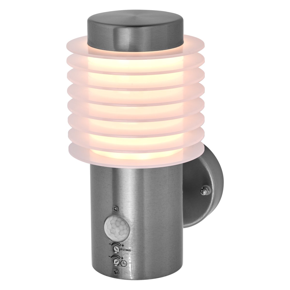 Rondo Sensor Acero lámpara de exterior De Ledvance - Med sin stilrena design och effektiva funktionalitet &auml;r denna armatur det perfekta valet f&ouml;r att b&aring;de belysa och s&auml;kerst&auml;lla ditt utomhusomr&aring;de.