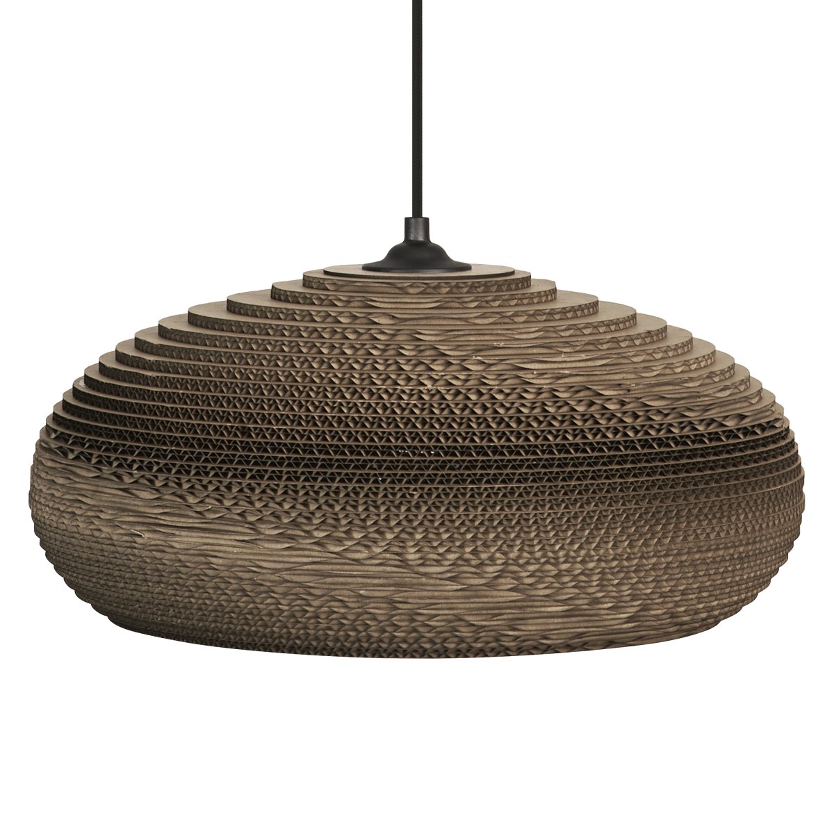 Cardboard drop Ø40 Marrón Lámpas de techo De Ledvance - La pantalla, hecha de varias capas de cartón, crea un hermoso juego de luz en la habitación cuando está iluminada y contribuye a una atmósfera cálida y natural.