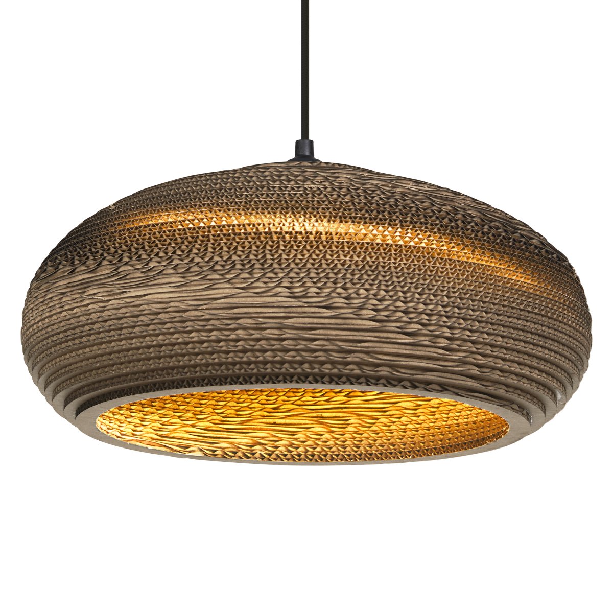 Cardboard drop Ø40 Marrón Lámpas de techo De Ledvance - La pantalla, hecha de varias capas de cartón, crea un hermoso juego de luz en la habitación cuando está iluminada y contribuye a una atmósfera cálida y natural.