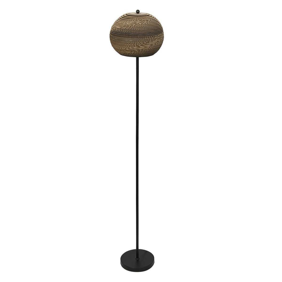 Cardboard Ball Marrón lámpara de pie De Ledvance - La pantalla, hecha de varias capas de cart&oacute;n, crea un hermoso juego de luz en la habitaci&oacute;n cuando est&aacute; iluminada y contribuye a una atm&oacute;sfera c&aacute;lida y natural.