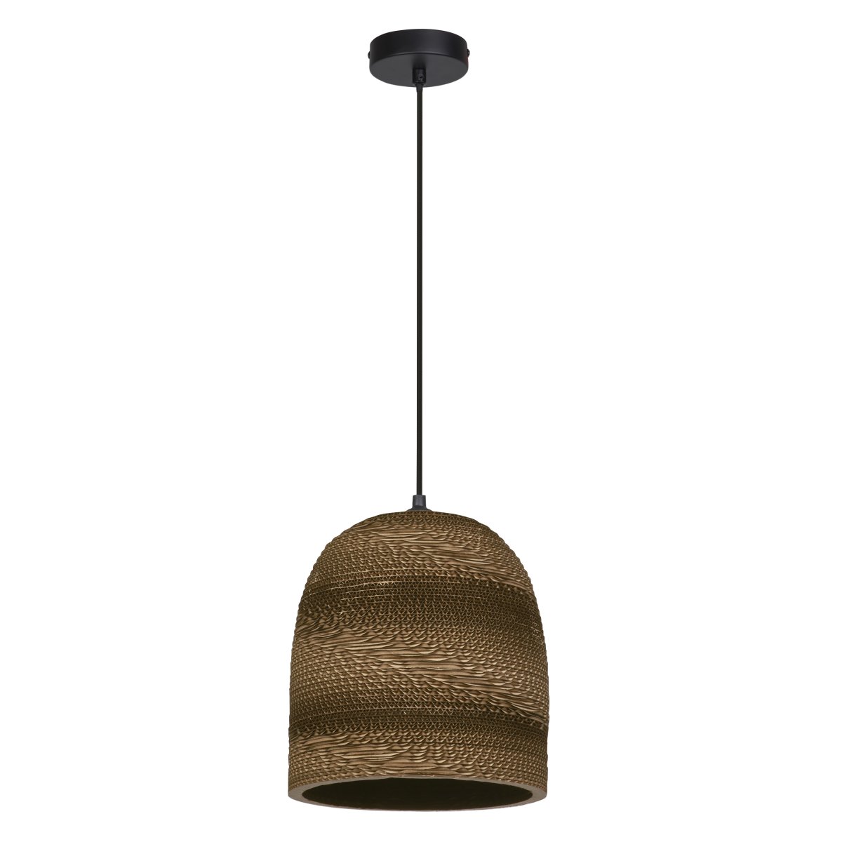 Cardboard Bell Ø25 Marrón Lámpas de techo De Ledvance - La pantalla, hecha de varias capas de cartón, crea un hermoso juego de luz en la habitación cuando está iluminada y contribuye a una atmósfera cálida y natural.