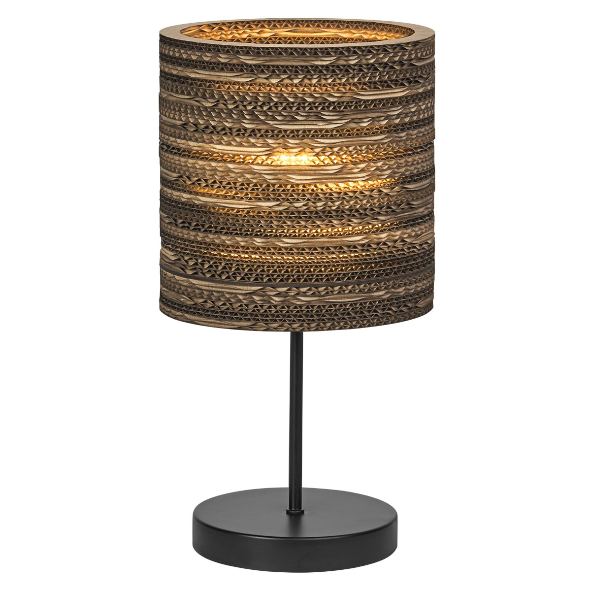 Cardboard Cylinder 38cm Marrón lámpara de mesa De Ledvance - La pantalla, hecha de varias capas de cart&oacute;n, crea un hermoso juego de luz en la habitaci&oacute;n cuando est&aacute; iluminada y contribuye a una atm&oacute;sfera c&aacute;lida y natural.