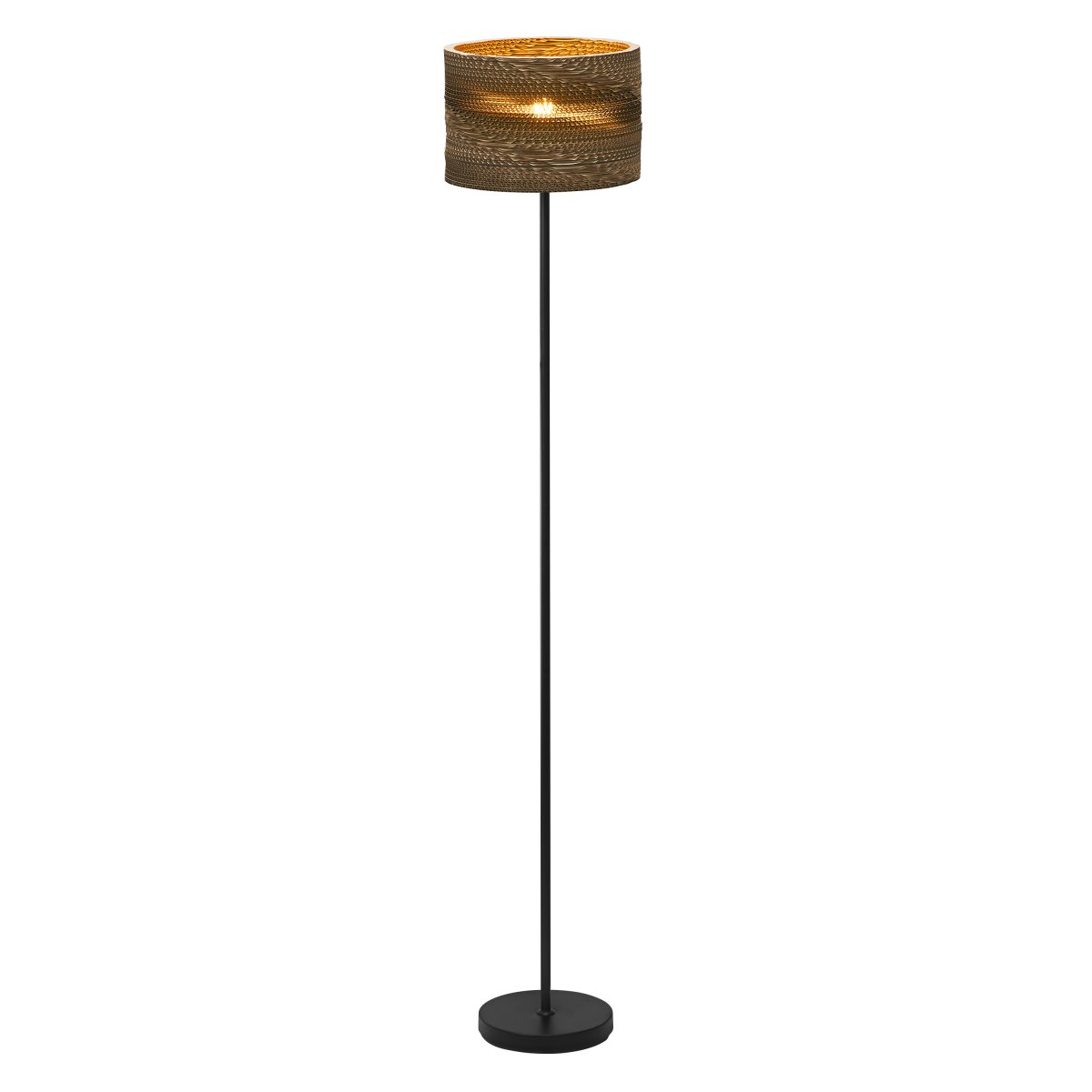 Cardboard Cylinder Marrón lámpara de pie De Osram - La pantalla, hecha de varias capas de cart&oacute;n, crea un hermoso juego de luz en la habitaci&oacute;n cuando est&aacute; iluminada y contribuye a una atm&oacute;sfera c&aacute;lida y natural.