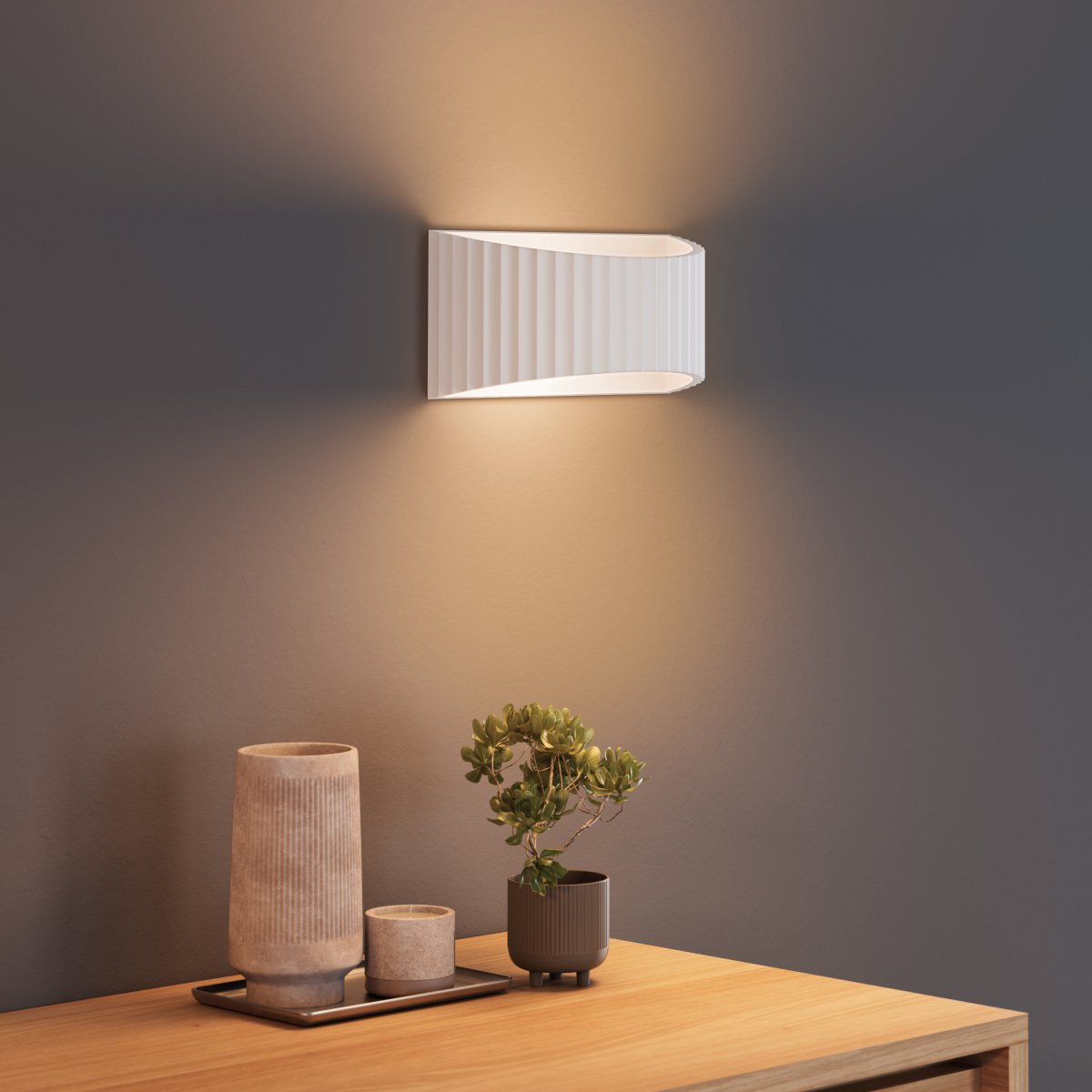 Plaster Band 30cm Blanco lámpara de pared De Osram - Plaster Band &auml;r en modern v&auml;gglampa gjord av gips.