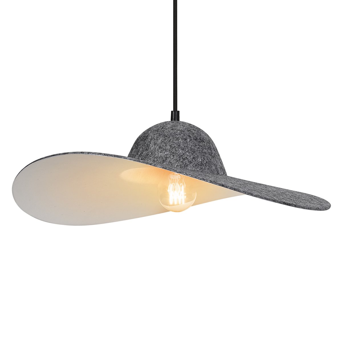 Felt Hat Ø50 Gris oscuro Lámpas de techo De Osram - Felt Hat &auml;r en vacker pendel med sk&auml;rm formad som en hatt gjord av filt, vilket ger en fin och varm ljusspridning i rummet.