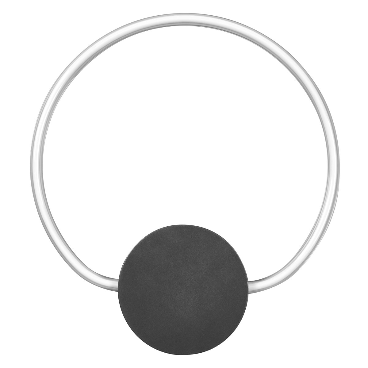 Aura Ø37 Negro lámpara de pared De Osram - Lampan har tv&aring; olika belysningspunkter med integrerad LED, en bakom v&auml;ggplattan och cirkeln.