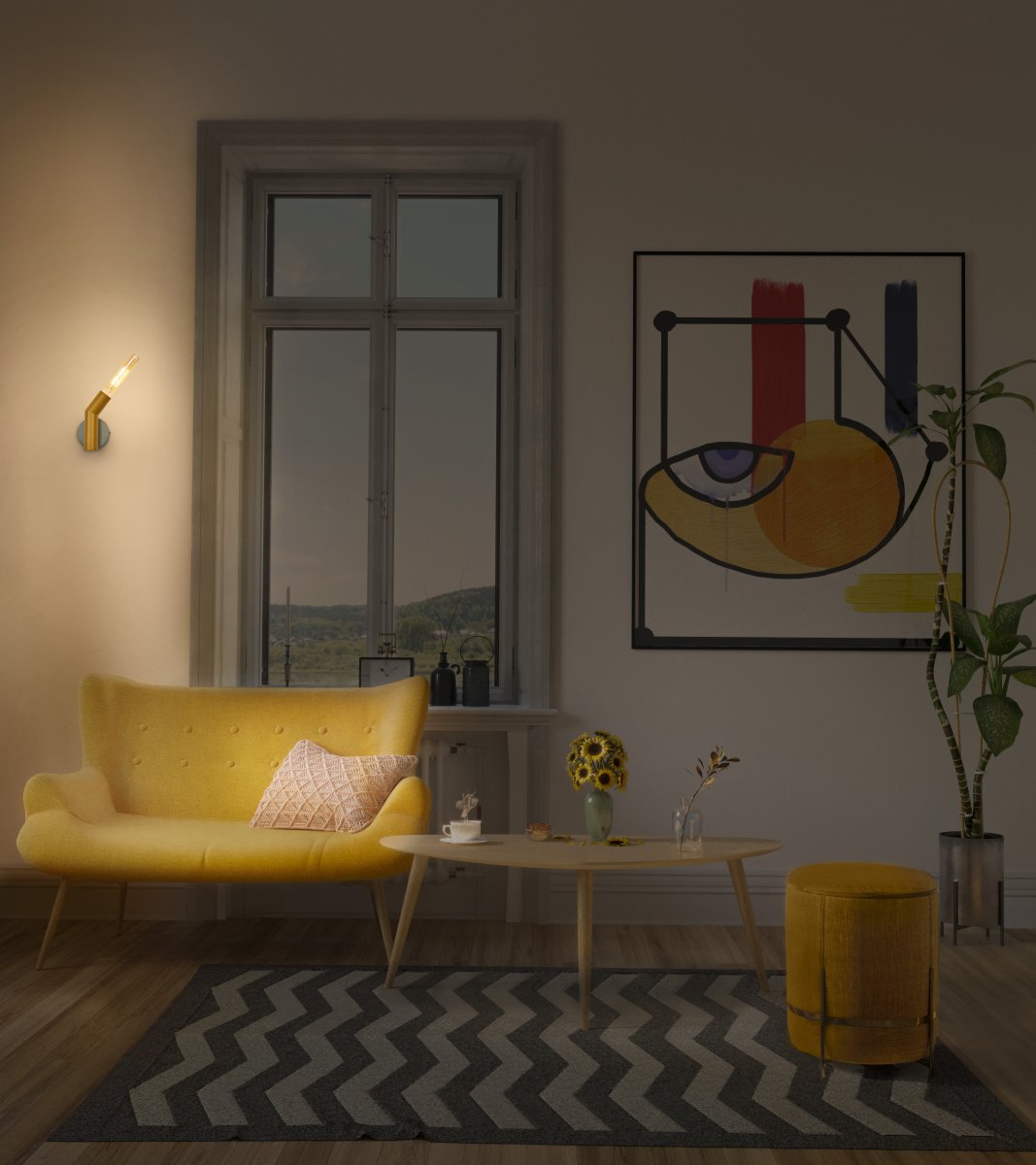 Straw Amarillo lámpara de pared De Ledvance - Straw &auml;r en lekfull v&auml;gglampa med h&auml;rliga kul&ouml;rer.