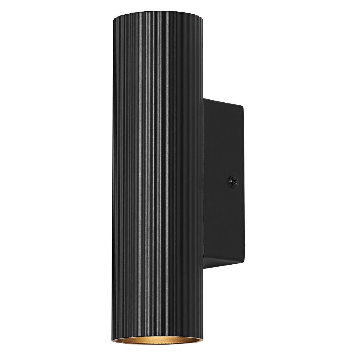 Drums 20cm Negro lámpara de pared De - La superficie acanalada de color negro mate en combinaci&oacute;n con la fina distribuci&oacute;n de la luz hacia abajo y hacia arriba en la pared le da a la habitaci&oacute;n elegancia.