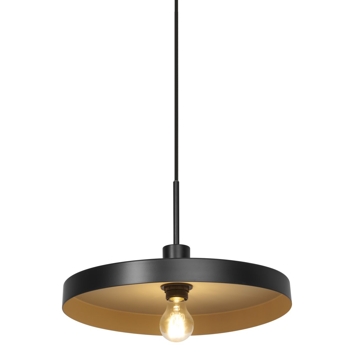 Plate Ø40 Negro Lámpas de techo De Osram - El interior de la pantalla es de color beige, lo que garantiza una distribuci&oacute;n de luz hermosa y brillante en la habitaci&oacute;n.