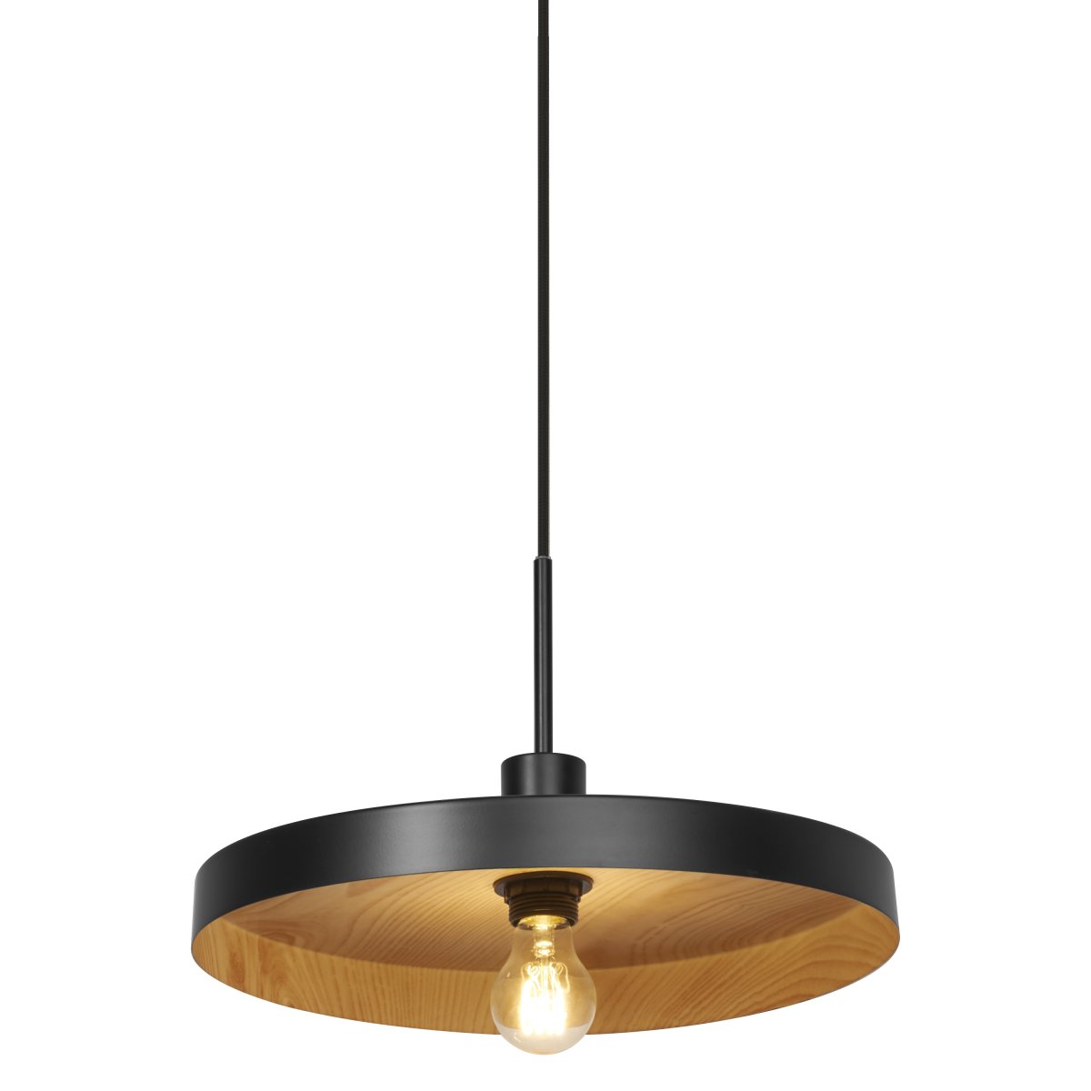 Plate Wood Ø40 Negro Lámpas de techo De Osram - Col&oacute;calo encima de la mesa del comedor o en la sala de estar.