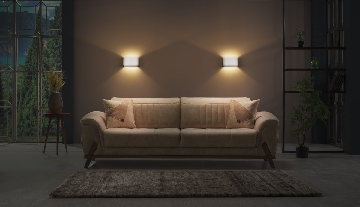 Plaster Routes 25cm Blanco lámpara de pared De Ledvance - Plaster Routes &auml;r en modern v&auml;gglampa gjord av gips.