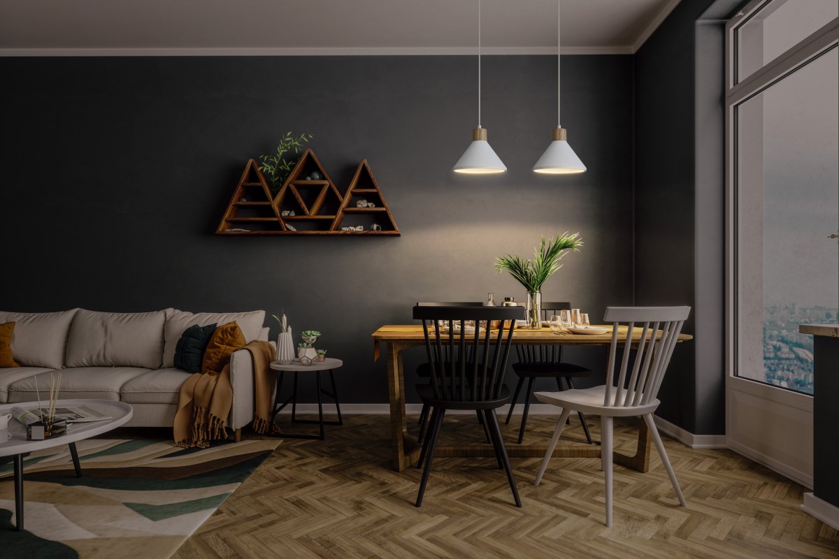Plaster Wood Ø22 Blanco Lámpas de techo De Osram - Plaster Pure es una l&aacute;mpara colgante minimalista con dise&ntilde;o de alta calidad y detalles en madera.