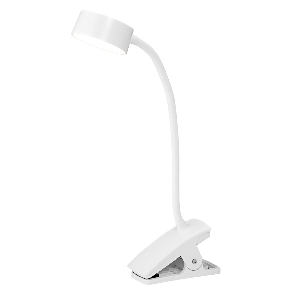 Office Cylinder Clip Blanco lámpara de pinza De Osram - Levereras med 1m USB sladd som du kan koppla till en transformator, laptop eller dator f&ouml;r att lampan ska f&aring; el.