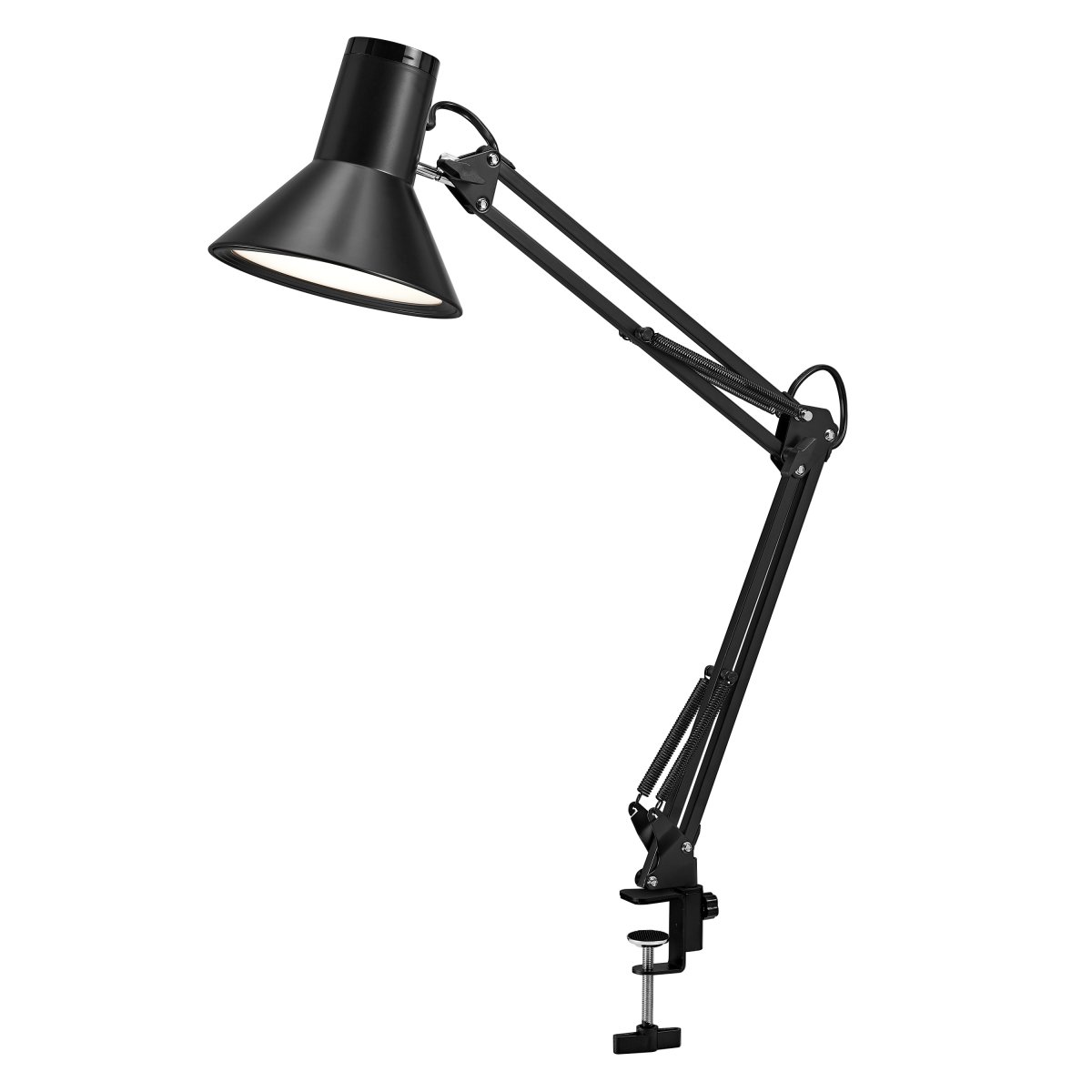 Office Retro Negro lámpara de pinza De Ledvance - Lampan ger ett varmvitt och starkt ljus p&aring; 900lm och 3000K, perfekt som arbets- och l&auml;slampa.