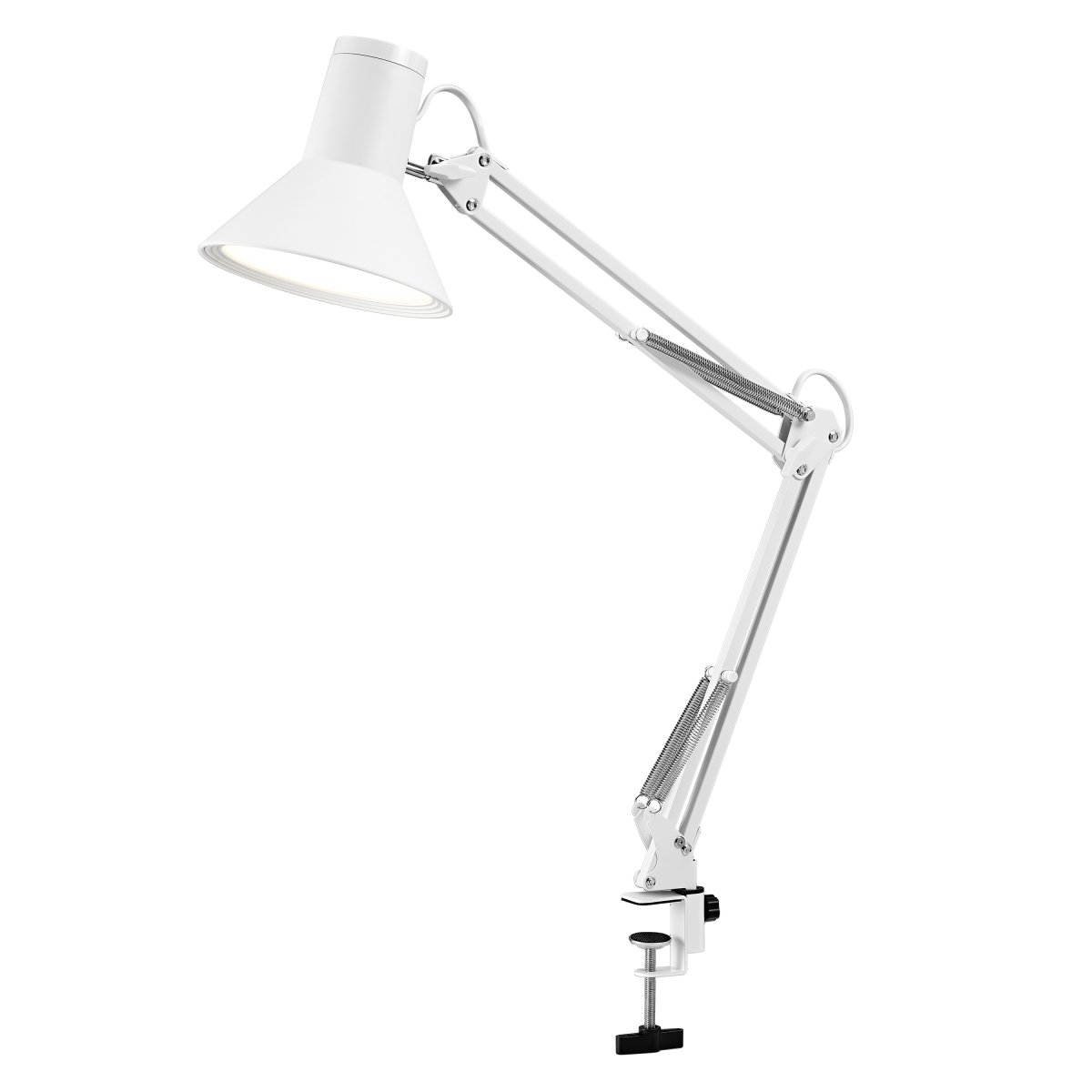 Office Retro Blanco lámpara de pinza De Ledvance - Lampan ger ett varmvitt och starkt ljus p&aring; 900lm och 3000K, perfekt som arbets- och l&auml;slampa.