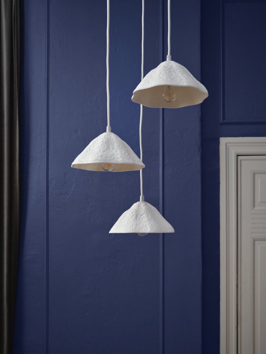 Lotus Leaf 3 Ø44 Blanco Lámpas de techo De Ledvance - Las pantallas de papel decorativas garantizan una hermosa difusión de la luz hacia abajo.