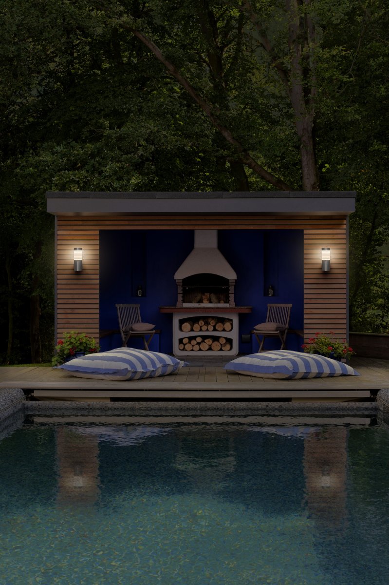 Rondo Acero lámpara de exterior De Ledvance - Tillverkad av rostfritt st&aring;l och med IP44-klassning, &auml;r denna lampa b&aring;de h&aring;llbar och v&auml;derbest&auml;ndig.