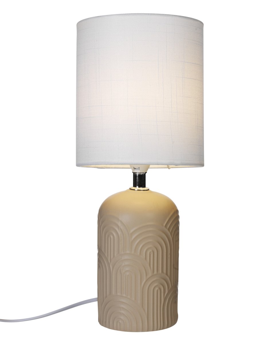 Archie 35cm Beige lámpara de mesa De Cottex - Perfecto como una acogedora fuente de luz en la mesita de noche o en la sala de estar para crear un ambiente hogareño.