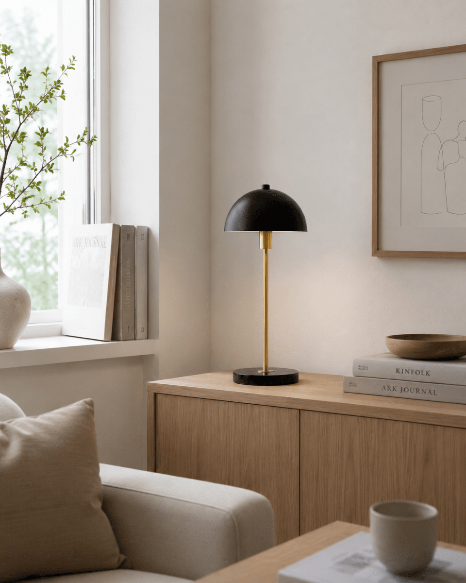 Dito 47cm Negro lámpara de mesa De Nordic Lighting - La l&aacute;mpara incluye un cable transparente de 1,8 m de longitud, un interruptor y un enchufe.