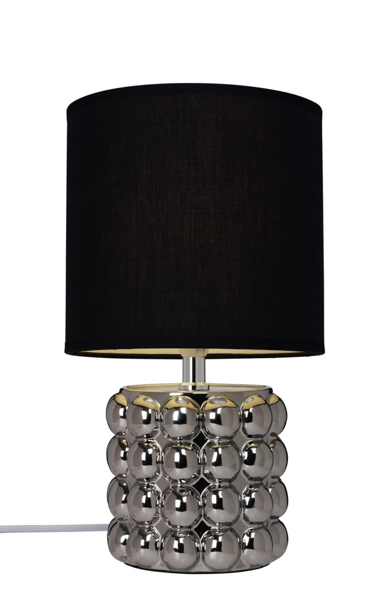 Imagen ampliada de Kupol 34cm Cromo lámpara de mesa De Cottex - La lámpara de mesa con cúpula hecha de cerámica y textil es un detalle interior elegante y único que aporta una expresión moderna.