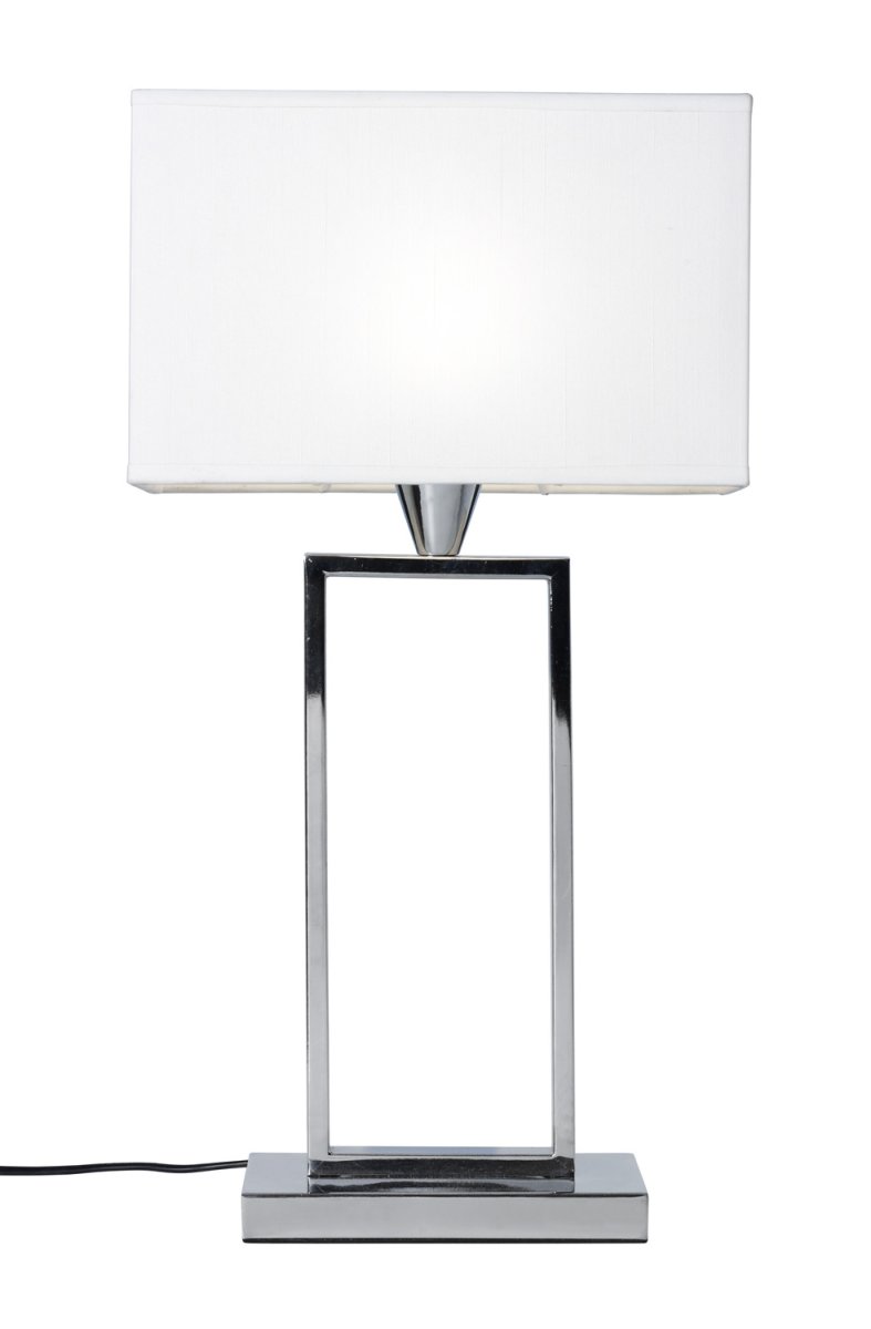 Kensington 50cm Cromo lámpara de mesa De Cottex - La lámpara de mesa Kensington, fabricada en metal y tela, combina el minimalismo moderno con una elegancia sofisticada.