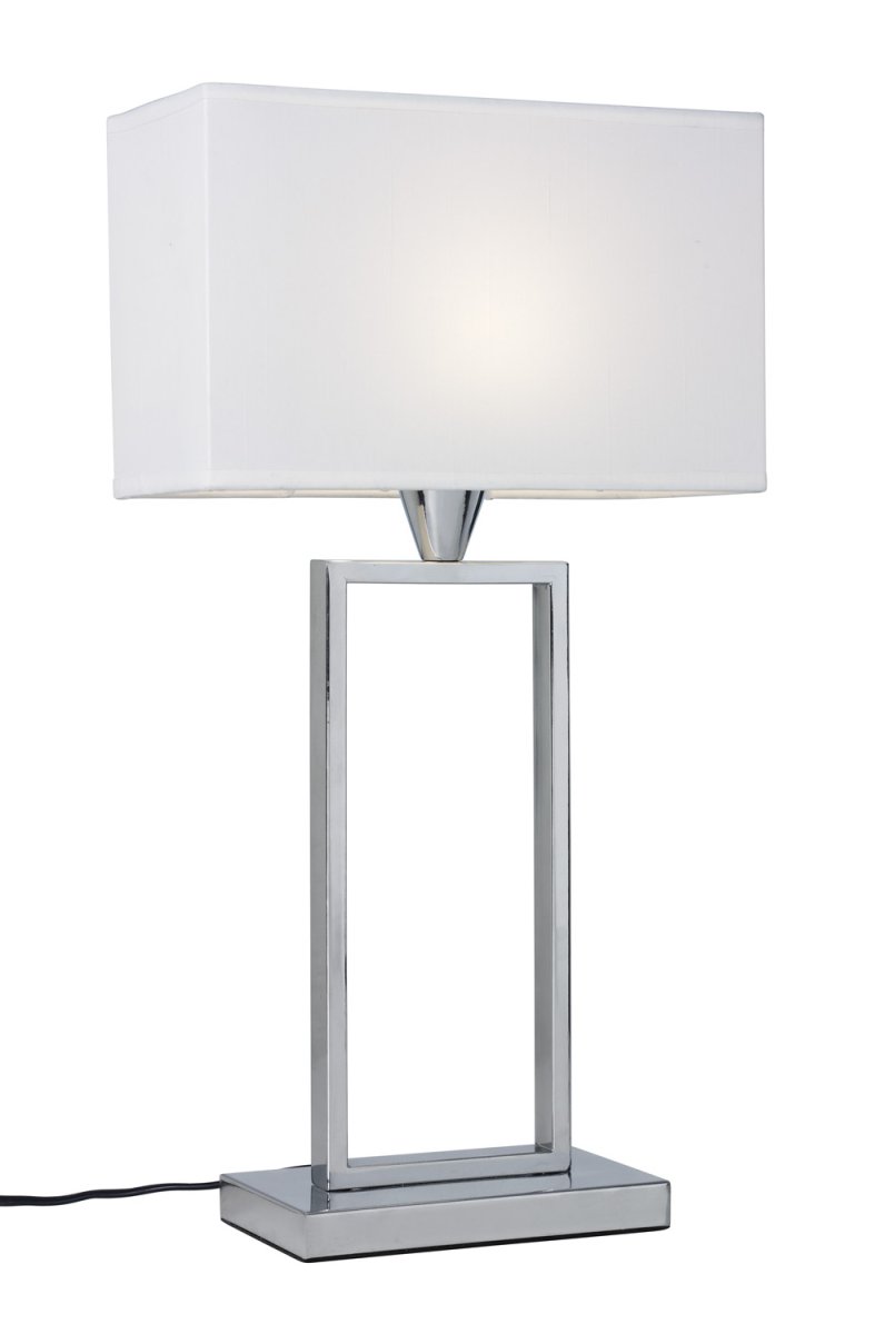 Kensington 50cm Cromo lámpara de mesa De Cottex - La lámpara de mesa Kensington, fabricada en metal y tela, combina el minimalismo moderno con una elegancia sofisticada.