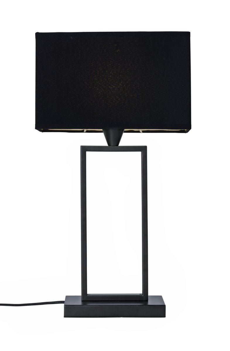 Kensington 50cm Negro lámpara de mesa De Cottex - La l&aacute;mpara de mesa Kensington, fabricada en metal y tela, combina el minimalismo moderno con una elegancia sofisticada.