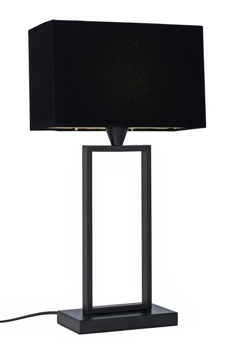 Kensington 50cm Negro lámpara de mesa De Cottex - La l&aacute;mpara de mesa Kensington, fabricada en metal y tela, combina el minimalismo moderno con una elegancia sofisticada.