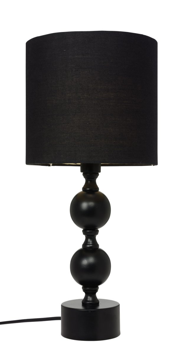 Pompa 46cm Negro lámpara de mesa De Cottex - La lámpara de mesa Pompa realizada en metal y textil es una lámpara elegante y llamativa que aporta un toque sofisticado a cualquier estancia.