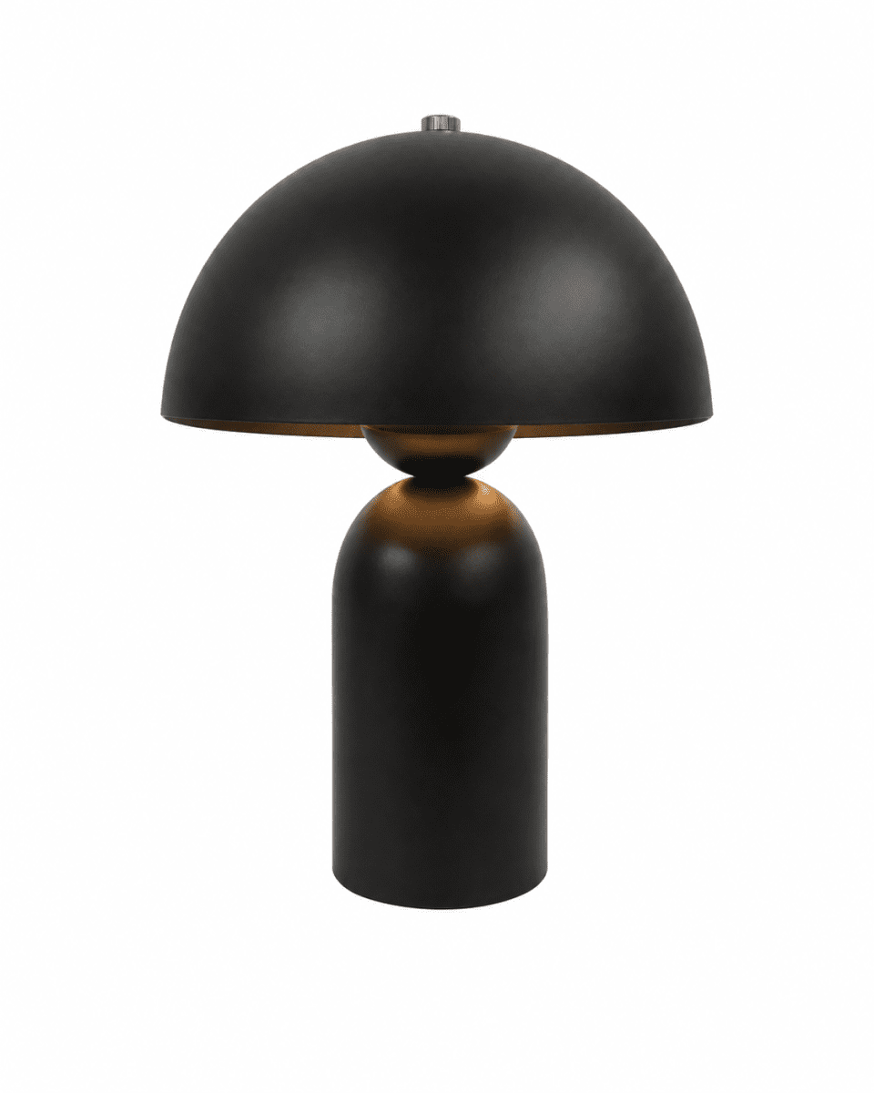 Capello 35cm Negro lámpara de mesa De Nordic Lighting - El detalle cromado decorativo en la parte superior le da un toque elegante y la convierte en un punto focal en dormitorios, salones y pasillos.
