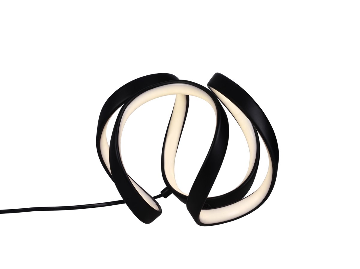 Wave 18cm Negro lámpara de mesa De Cottex - Wave bordslampa i metall och silikon &auml;r en modern och elegant belysningsl&ouml;sning som ger ditt rum en unik och stilfull k&auml;nsla.