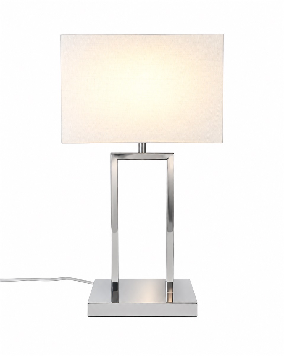 Gemma 52cm Cromo lámpara de mesa De Nordic Lighting - Una elegante l&aacute;mpara de mesa de metal con un sofisticado acabado cromado que irradia exclusividad.