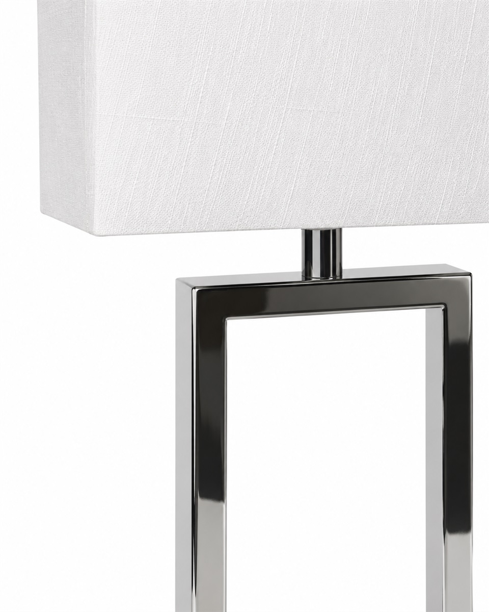 Gemma 52cm Cromo lámpara de mesa De Nordic Lighting - Una elegante l&aacute;mpara de mesa de metal con un sofisticado acabado cromado que irradia exclusividad.