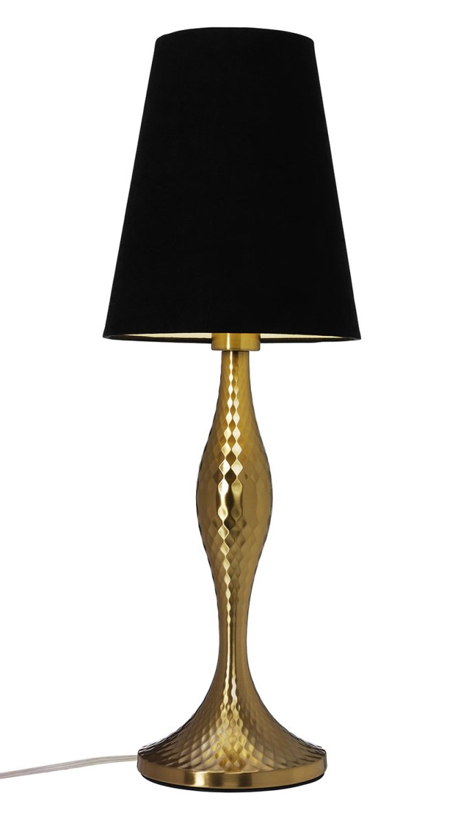 Aladdin 50cm Oro lámpara de mesa De Cottex - La l&aacute;mpara de mesa Aladdin, realizada en tejido y lat&oacute;n, es un detalle de decoraci&oacute;n elegante y atemporal que aporta a la estancia una expresi&oacute;n sofisticada.