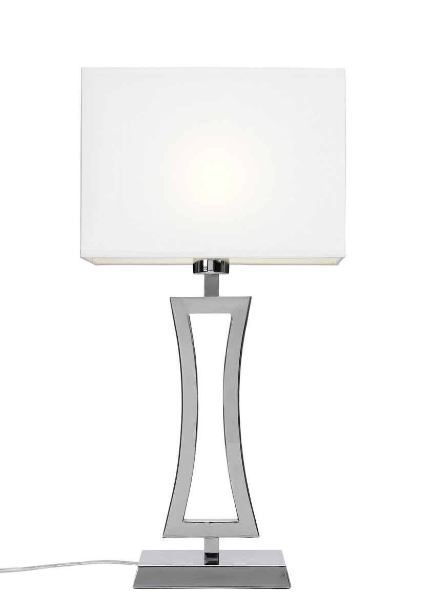 Belgravia 48cm Cromo lámpara de mesa De Cottex - La forma única de la base de la lámpara le da carácter y la convierte en un detalle llamativo en el escritorio o la mesa auxiliar.