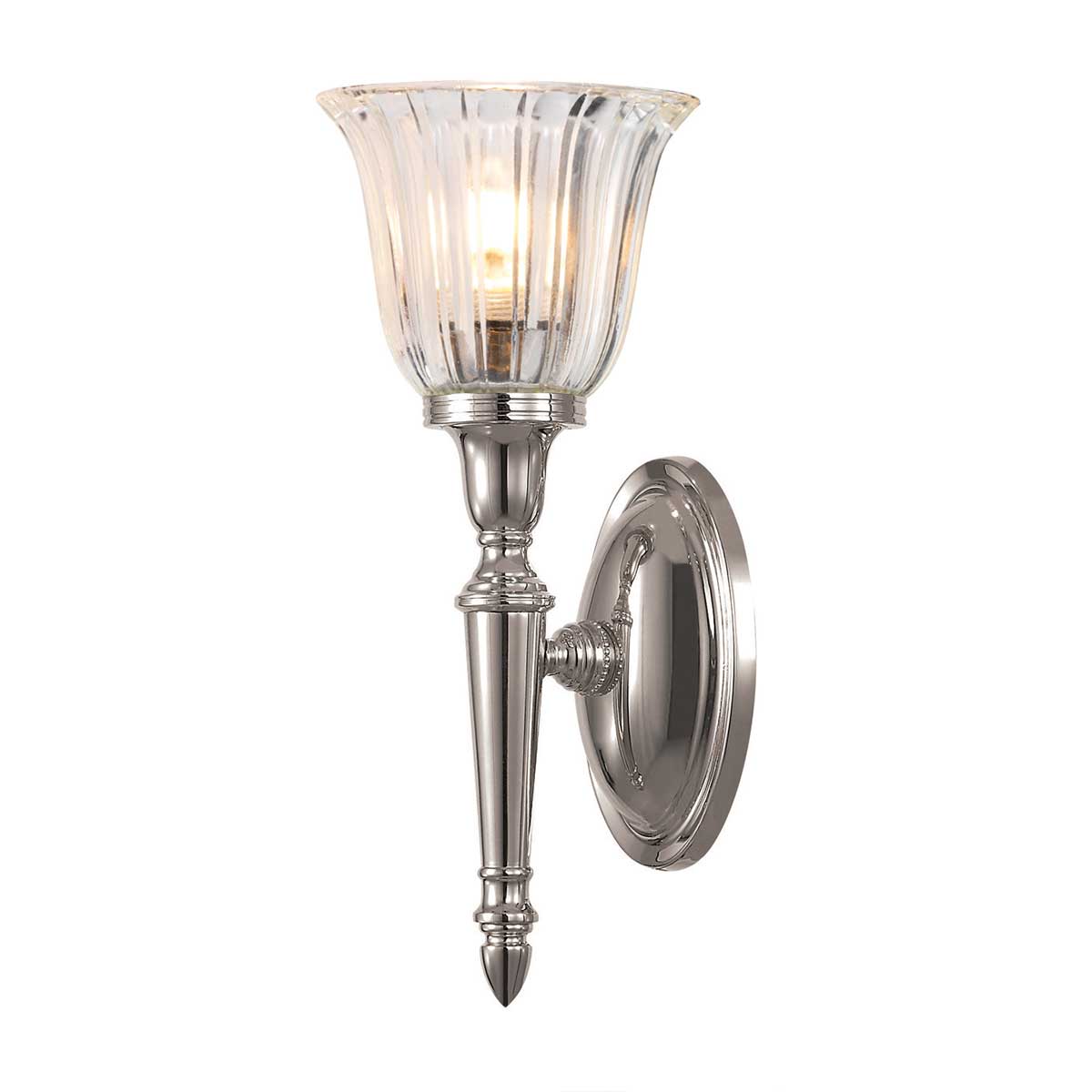 Dryden 33cm níquel pulido lámpara de baño De Elstead Lighting - La lámpara de pared Dryden es una lámpara clásica y elegante fabricada con materiales de latón de alta calidad que garantizan muchos años de uso confiable.