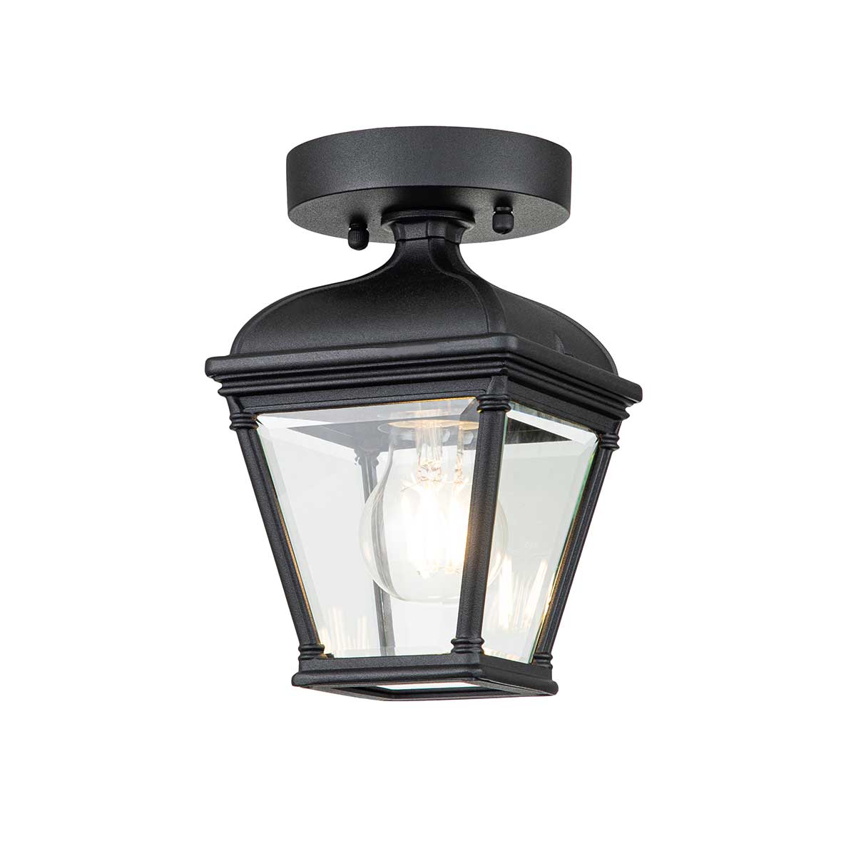 Bayview Negro De Elstead Lighting - La lámpara de techo Bayview tiene un diseño clásico y elegante en un estilo georgiano romántico que agrega una presencia elegante y sofisticada a cualquier espacio al aire libre.