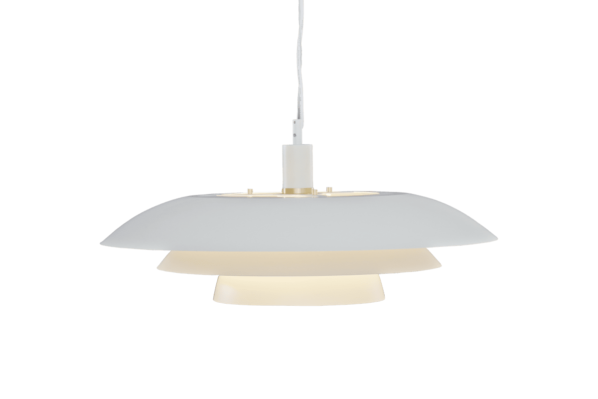 Epsilon Ø56 Blanco mate Lámpas de techo De Aneta Lighting - Su pantalla met&aacute;lica de tres piezas garantiza una distribuci&oacute;n de luz agradable y evita el deslumbramiento.